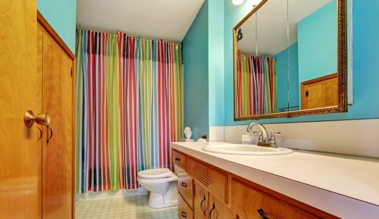Unas cortina de ducha original puede cambiar el look por completo del cuarto de baño 