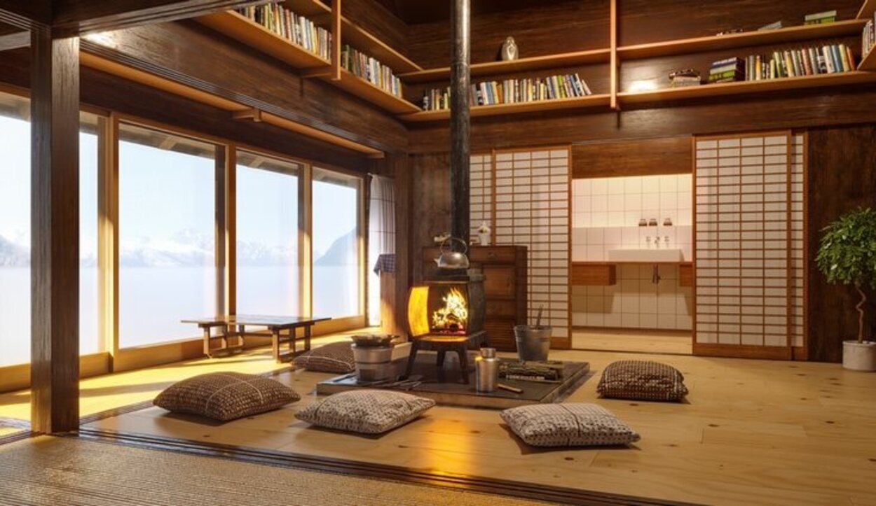 La decoración zen destaca por usar amplios ventanales
